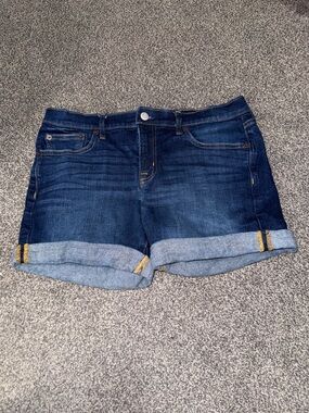 GAP Denim Shorts Cuffed Dark Wash Mid Rise Size 28